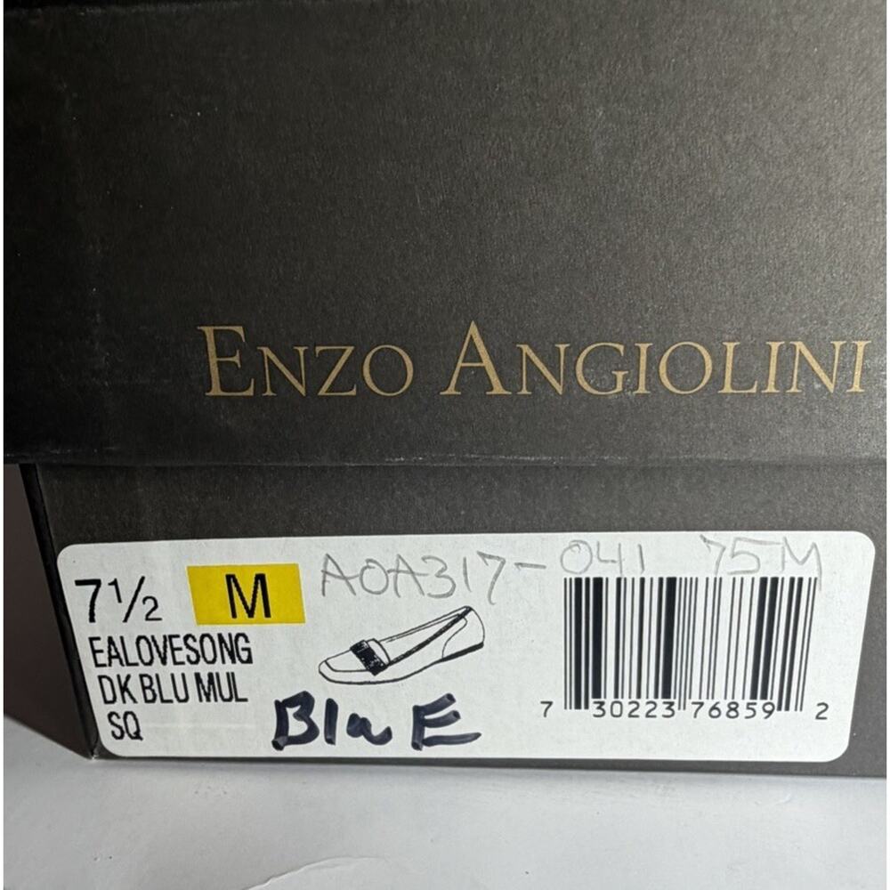 Enzo Angiolini Navy Blue Bow Ballet Flats Women’s 7.5 M Leather Sole Vintage Y2K - Picture 10 of 10